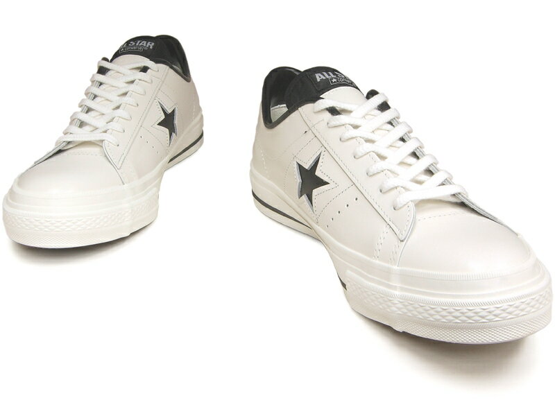 コンバース ワンスター 日本製 CONVERSE ONE STAR J ホワイト/ブラック レザー 白/黒 MADE IN JAPAN スニーカー レディース メンズ