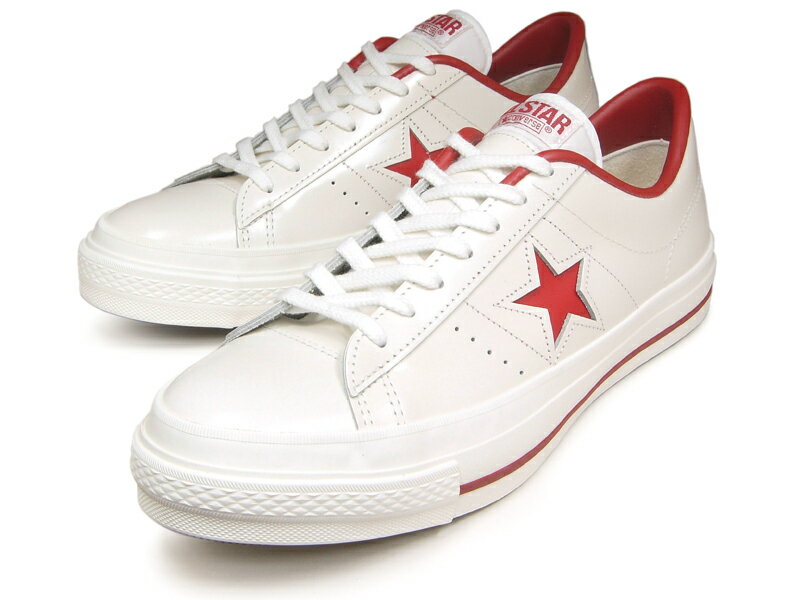 コンバース 日本製 ワンスター CONVERSE ONE STAR J ホワイト/レッド レザー 白/赤 MADE IN JAPAN スニーカー レディース メンズ