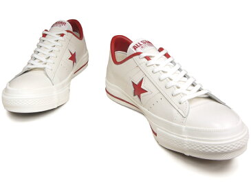 【9/23再入荷！】コンバース 日本製 ワンスター CONVERSE ONE STAR J ホワイト/レッド レザー MADE IN JAPAN