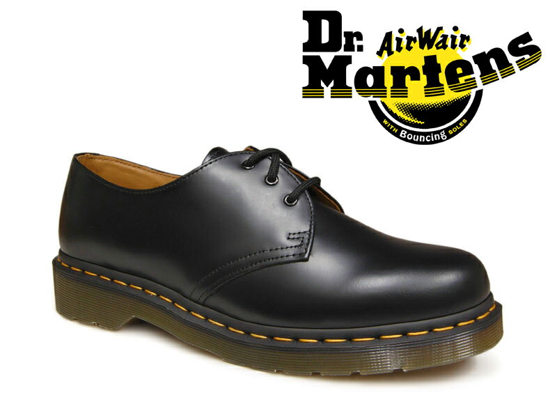 Dr.Martens 3HOLE 1461 Z BLACK ドクターマーチン 3ホール ブラック イエローステッチ ギブソン レディース メンズ ワークシューズ ブーツ【国内正規品】