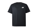 ニューバランス メンズ 速乾 半袖 Tシャツ NBロゴ入り サッカー トレーニング ショート スリーブ シャツ ブラック 黒 NEW BALANCE