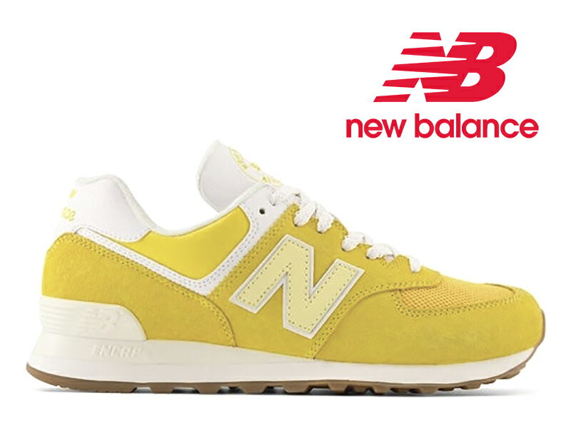 【2023年春夏新作】ニューバランス スニーカー 574 イエロー 黄色 レディース メンズ NEW BALANCE U574 YK2 YELLOW スエード メッシュ【国内正規品】のサムネイル