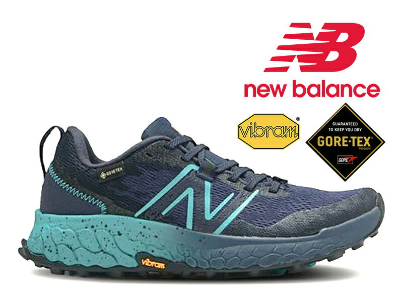 【2023春夏新作】NEW BALANCE FRESH FOAM X HIERRO V7 GTX NAVY GORE-TEX ニューバランス ゴアテックス レディース スニーカー フレッシュフォーム ヒエロ ネイビー Bワイズ 細身 透湿 防水 晴雨 レイン トレイルランニング シューズ ビブラムソール