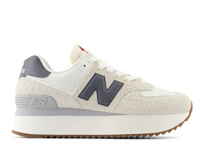 ニューバランス 574+ 厚底 スニーカー ライトグレー/オフホワイト/ダークグレー 灰色白 レディース Bワイズ NEW BALANCE WL574Z QA LIGHT GRAY