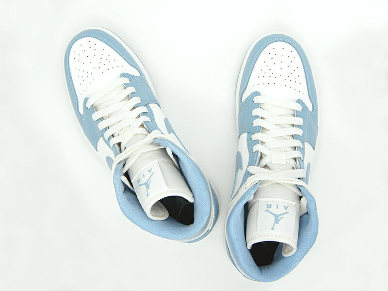 【希少なメンズ対応27.0 27.5 28.0 28.5センチ】NIKE ナイキ WMNS AIR JORDAN 1 MID SAIL/WORN BLUE-SAIL ウィメンズ エアジョーダン1 ミッド セイル/ウォーンブルー-セイル 白 青 ホワイト レディース メンズ ハイカット スニーカー