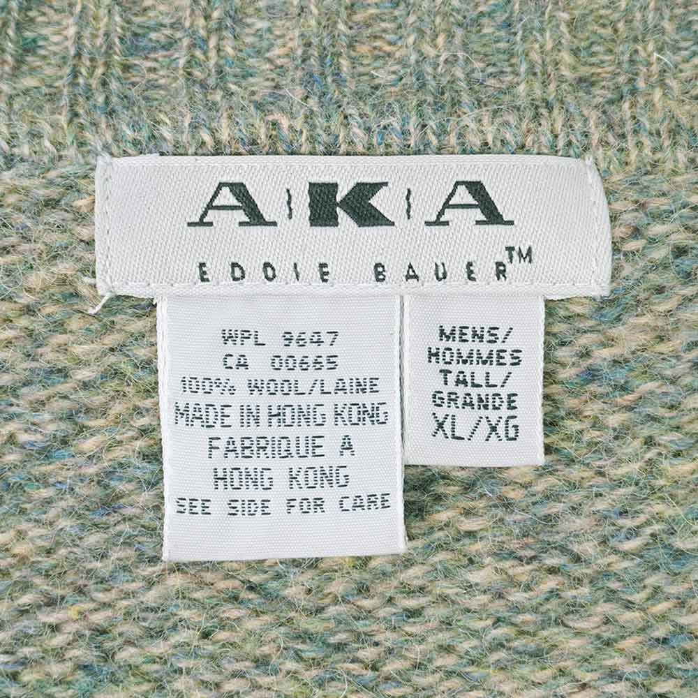 エディーバウアー AKA Eddie Bauer 90's 90年代 Vネック ウールニット アーガイル柄 珍品 ビッグサイズ USA ヴィンテージ ビンテージ VINTAGE アメリカ古着 メンズ ニット・セーター グリーン系 XL-TALL【中古】