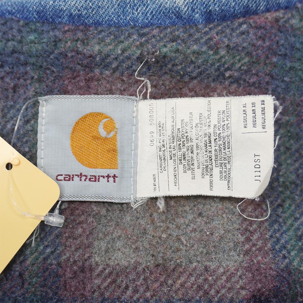カーハート Carhartt 90s 90年代 デニムトラッカージャケット J11 DST Gジャン ブランケットライナー MADE IN USA アメリカ製 ヴィンテージ 70505 古着 メンズ インディゴブルー XL【中古】