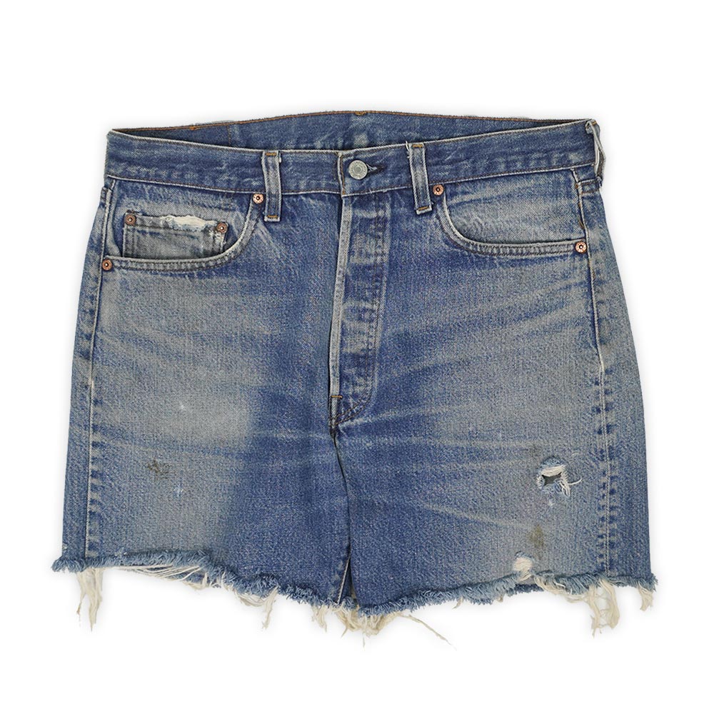 リーバイス Levi's 80s 80年代 501 カットオフ デニムショーツ 赤耳 レッドライン ジーンズ MADE IN USA アメリカ製 ヴィンテージ オリジナル 古着 メンズ ショートパンツ インディゴブルー W35【中古】