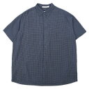 ペリーエリス PERRY ELLIS 90's 90年代 レーヨンシャツ 半袖 ビッグサイズ 旧タグ レギュラーカラー USA ヴィンテージ ビンテージ VINTAGE アメリカ古着 メンズ シャツ ネイビー系 グラフチェック柄 XXL【中古】