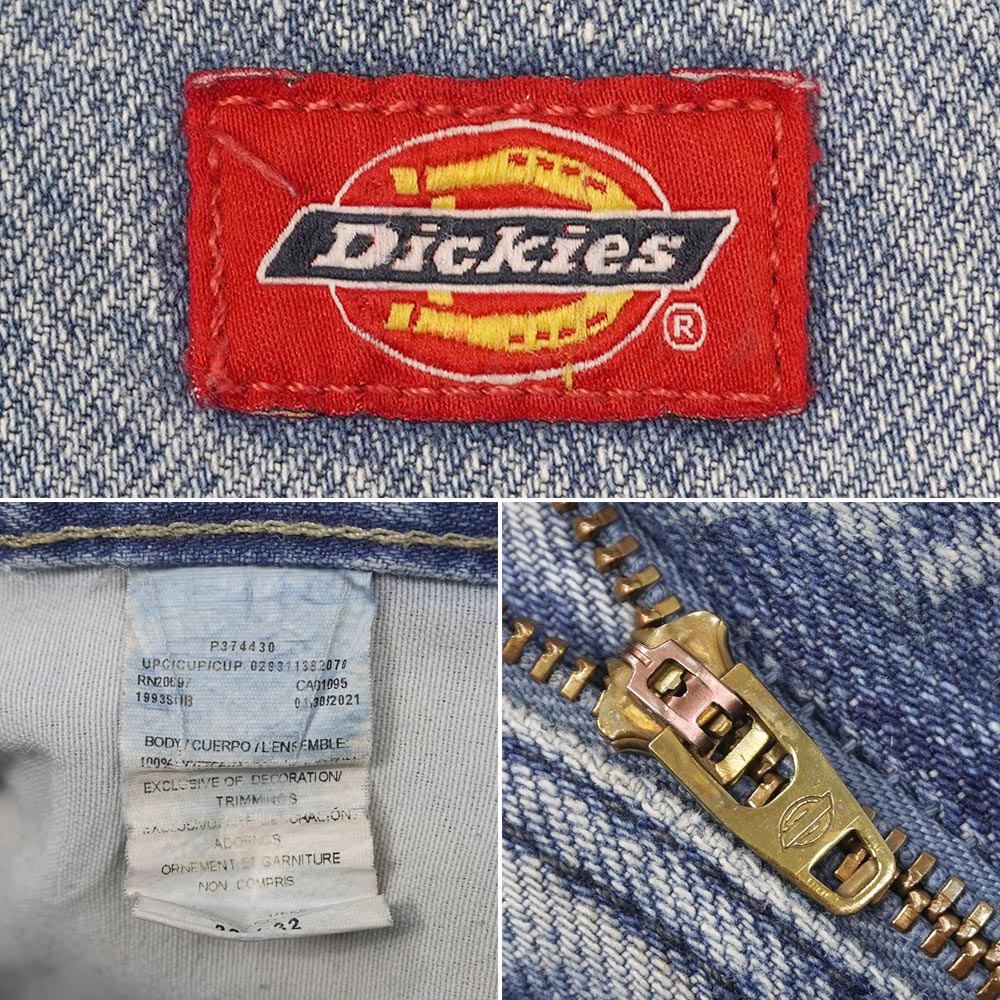 ディッキーズ Dickies 00s 2000年代 デニムペインターパンツ ジーンズ ペンキ フェード ワーク 定番 USA ヴィンテージ アメリカ 古着 メンズ ズボン パンツ インディゴブルー W32 L32【中古】