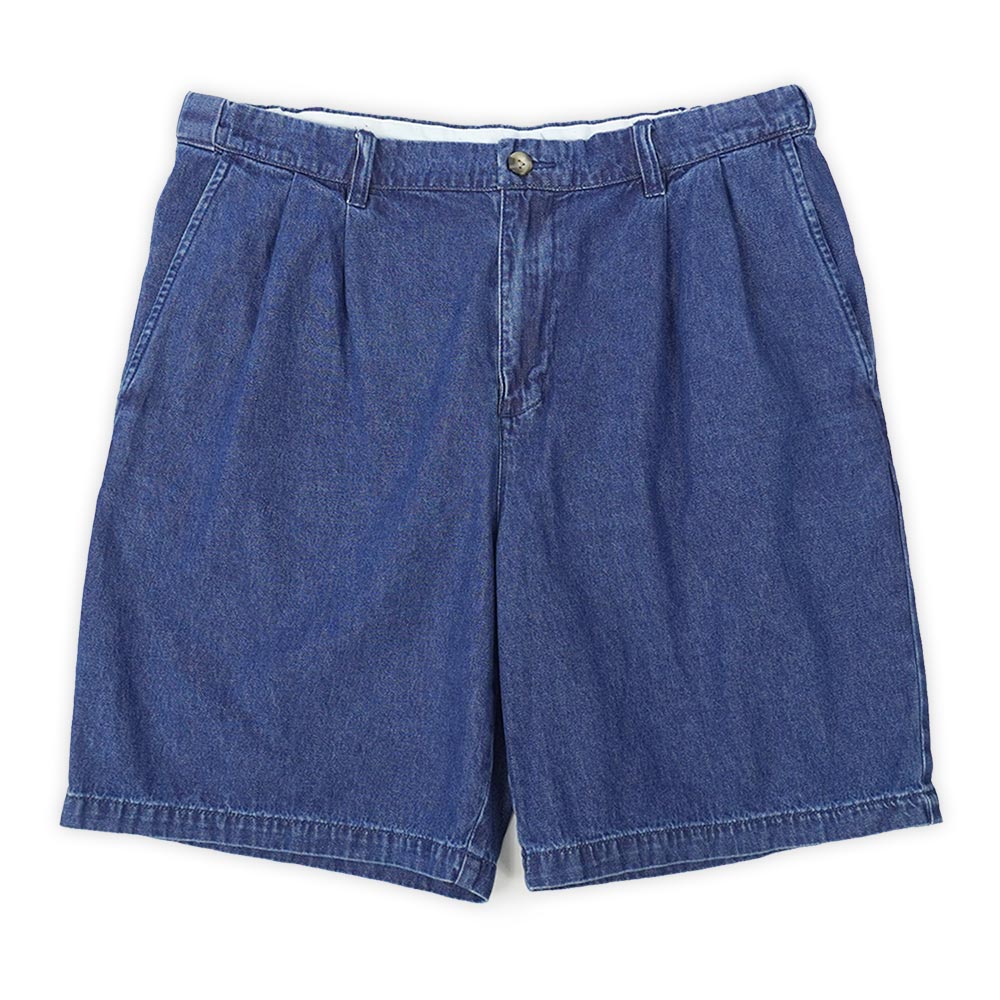 Croft&Barrow 00's 2000年代 2タック デニムショーツ ハーフパンツ 無地 Y2K USA ヴィンテージ ビンテージ VINTAGE アメリカ古着 メンズ ショートパンツ ブルー 青 W34【中古】