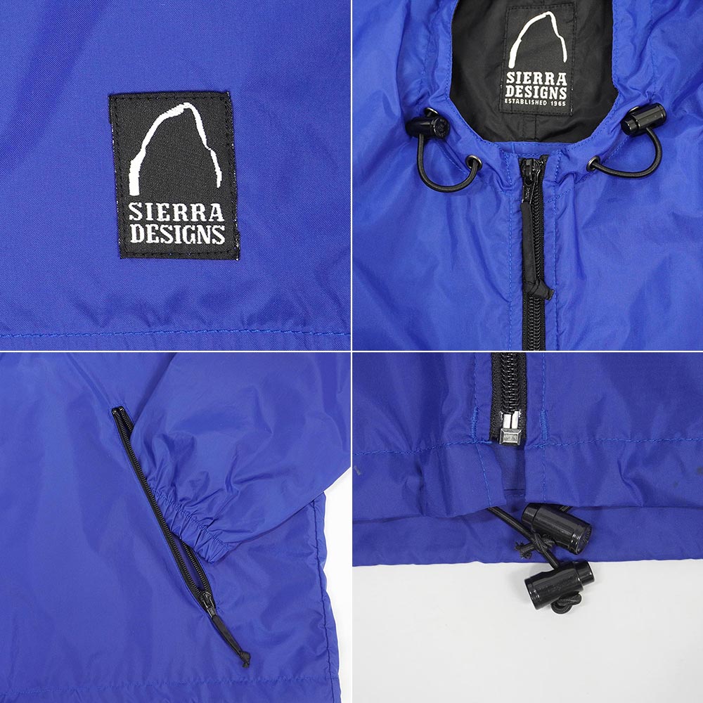 シエラデザイン SIERRA DESIGNS 90s 90年代 パッカブル ナイロンパーカー USA アメリカ ヴィンテージ 古着 メンズ コート ジャケット ブルー 青 L【中古】