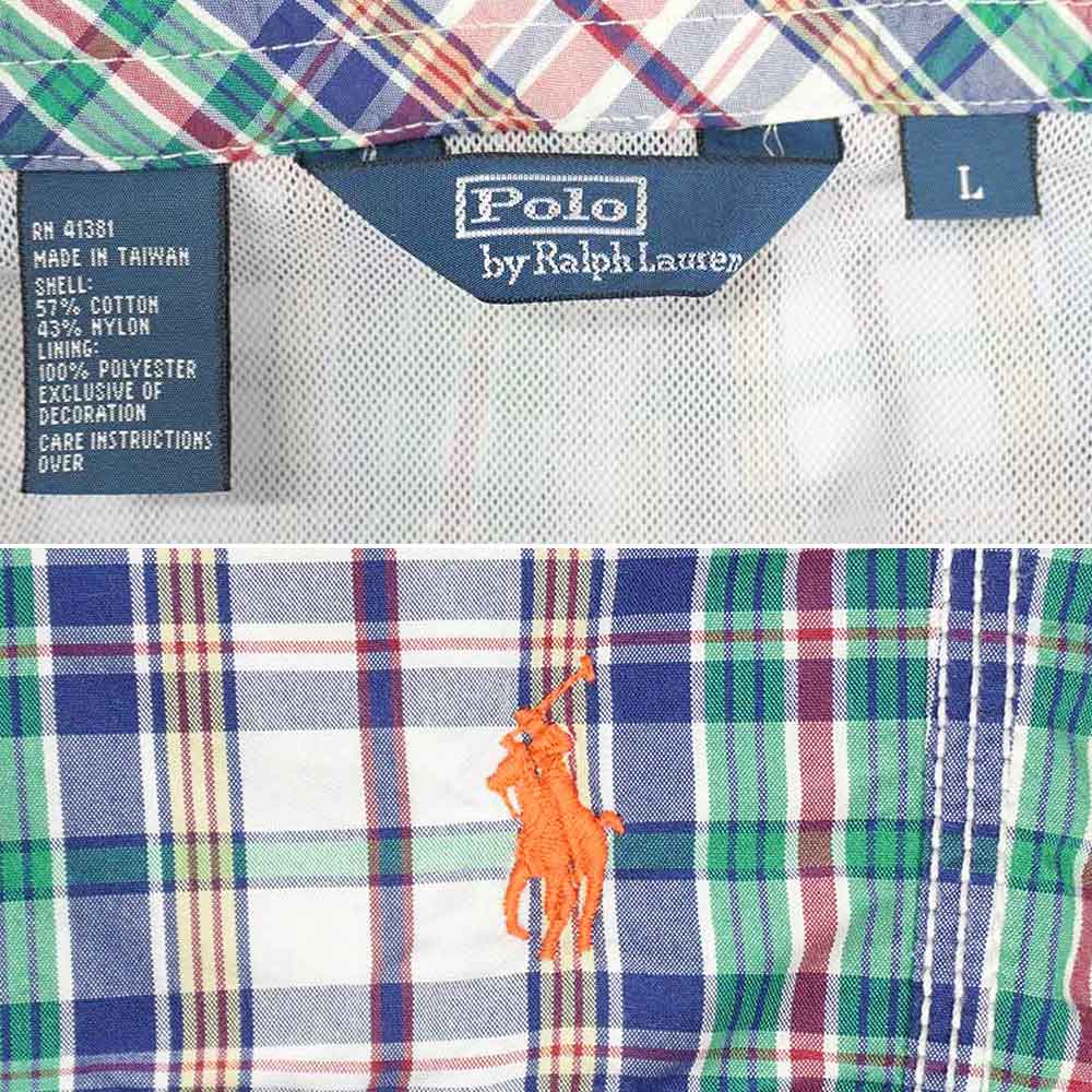 ポロラルフローレン POLO RALPH LAUREN 00s 2000年代 サーフショーツ スイムショーツ 短パン 旧タグ 水陸両用 USA ヴィンテージ ビンテージ 古着 メンズ ショートパンツ グリーン系 チェック柄 L【中古】