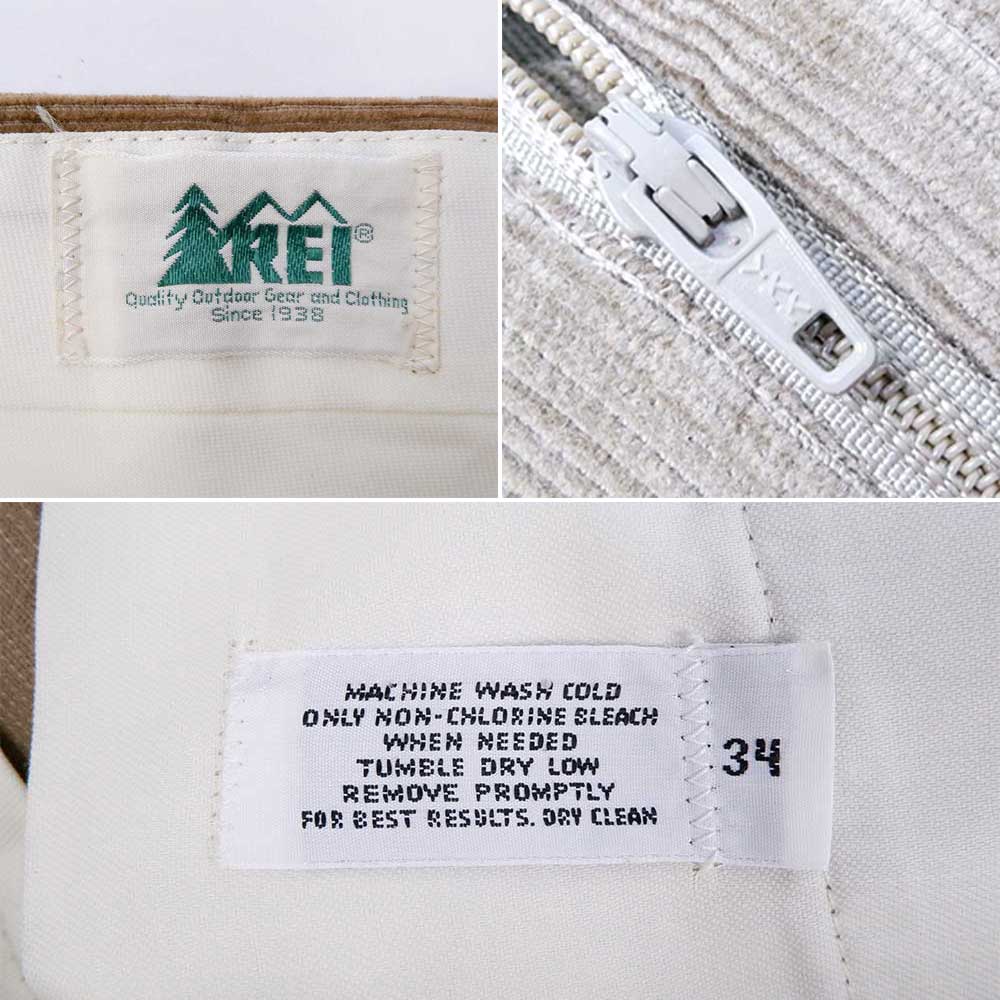 アールイーアイ REI 80's 90's 80-90年代 2タック コーデュロイパンツ トラウザー アウトドア USA ヴィンテージ ビンテージ VINTAGE アメリカ古着 メンズ ズボン ブラウン / 茶 W34【中古】