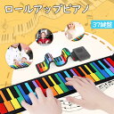 ロールピアノ 電子ピアノ 37鍵盤 キーボード 初心者 幼児教育 趣味 音楽 楽器 折りたたみ タッチパネル スピーカー内蔵 8音色 6デモ曲 USB充電式 シリコン素材 肌触り良い