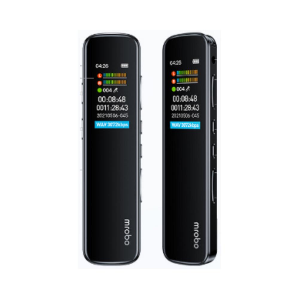 ボイスレコーダー Mrobo icレコーダー 高音質 3072kbps usb 小型 軽量 コンパクト 会話 録音 長時間 ノイズキャンセリング ノイズカット 文字起こしサポート カラーディスプレイ トリプルマイク スピーカー内蔵 microSD(TF)最大128GB対応 音楽 MP3プレイヤー データ転送