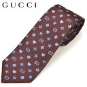 ネクタイ グッチ メンズ GUCCI シンボルズ モチーフ柄シルク ナロータイ サイズ剣幅7cm egc19s011 545834-6169 BURGUNDY バーガンディ