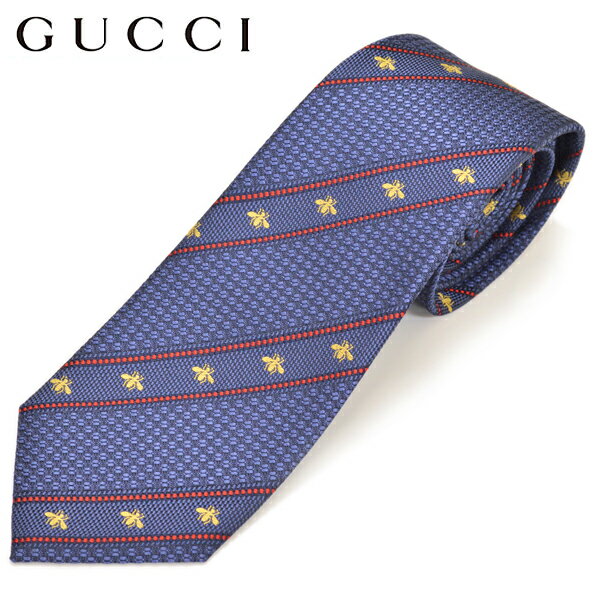 ネクタイ グッチ メンズ GUCCI ビー(ハチ)ハニーストライプ柄シルク ナロータイ サイズ剣幅7cm egc19s017 451528-4574 BLUE ペリウィンクルブルー