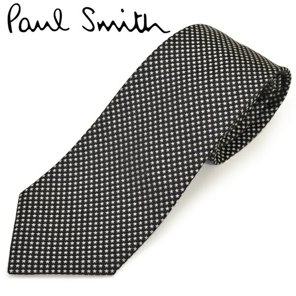 ポールスミス ネクタイ ネクタイ ポールスミス Paul Smith メンズ リトルスター柄 星柄 シルク サイズ剣幅8cm eps15w022 AX53-79 ブラック FLU53-79