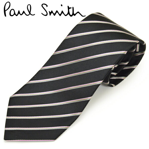 ネクタイ ポールスミス Paul Smith メンズ ストライプ柄 シルク サイズ剣幅8cm eps16w003 AZ14-79 GLU14-79 ブラック