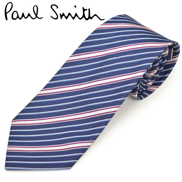 ネクタイ ポールスミス Paul Smith メンズ ストライプ柄 シルク サイズ剣幅8cm eps16w007 AZ10-47 ブルー