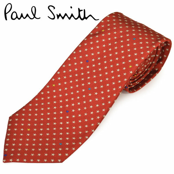 Rakuten - ネクタイ ポールスミス メンズ Paul Smith スター/星柄シルクネクタイ(サイズ剣幅8cm)eps20s009 ALU416-25 レッド