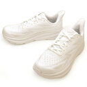 HOKA ホカ メンズ スニーカー ランニングシューズ サイズ8.5D(約26.5cm) ehk001 CLIFTON 9 1127895 WWH ホワイト