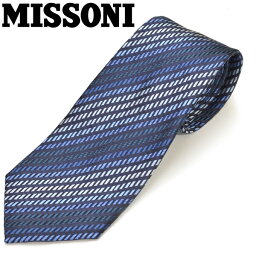 ミッソーニ ネクタイ ミッソーニ メンズ MISSONI ストライプ柄シルク(サイズ剣幅8cm)emn19w013 7064-0001 ネイビー