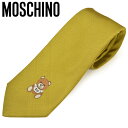 ネクタイ モスキーノ メンズ MOSCHINO テディベアワンポイントシルクネクタイ(サイズ剣幅7.5cm)emo20w004 M5180 55001-9 YELLOW イエロー