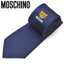 ネクタイ モスキーノ メンズ MOSCHINO テディベアワンポイントシルクネクタイ(サイズ剣幅7.5cm)emo20w016 M5347 55050-6 NAVY ネイビー