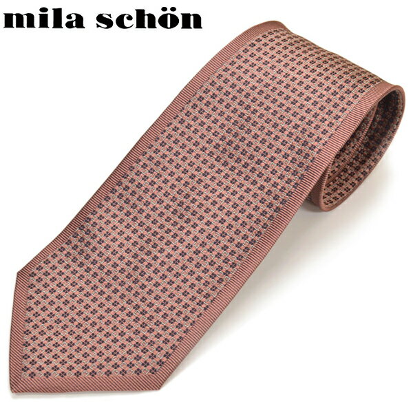 ネクタイ ミラショーン メンズ mila schon 総柄シルクネクタイ(サイズ剣幅9cm)ems19w023 21808-3 ピンク