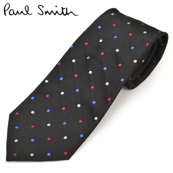 ネクタイ ポールスミス メンズ Paul Smith ドット柄シルクネクタイ(サイズ剣幅8cm)eps19w012 ALU11-79 ブラック