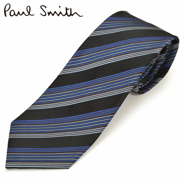 ポールスミス ネクタイ ネクタイ ポールスミス メンズ Paul Smith ストライプ柄シルクネクタイ(サイズ剣幅8cm)eps19w014 FLU16-79 GLU16-79 ブラック