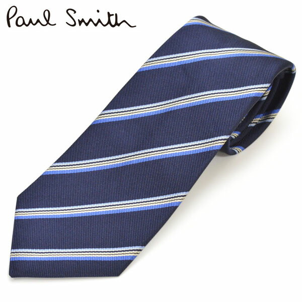 ネクタイ ポールスミス メンズ Paul Smith ストライプ柄シルクネクタイ(サイズ剣幅8cm)eps19w019 ALU19-47 ネイビー
