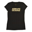 ARMANI EXCHANGE アルマーニエクスチェンジ 半袖Tシャツ レディース ロゴ XSサイズ eax23w501 6RYT07 YJ8QZ 1200 BLACK ブラック