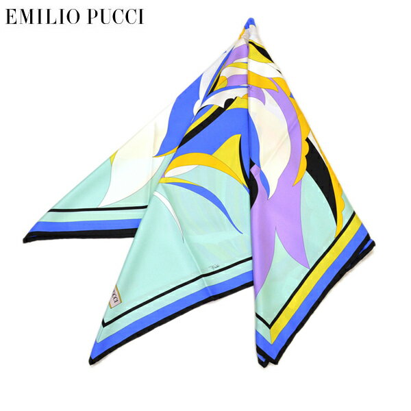 スカーフ エミリオプッチ レディース EMILIO PUCCI プッチ柄シルクスカーフ(サイズ90×90cm)eep19w101 JR482 7 エメラルドグリーン