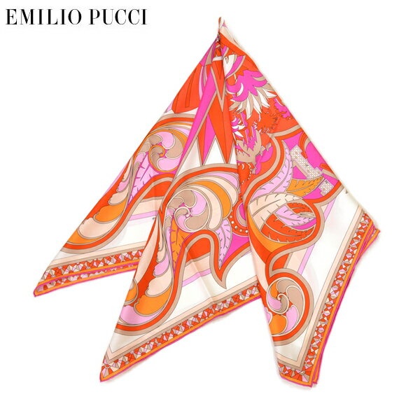 スカーフ エミリオプッチ レディース EMILIO PUCCI プッチ柄シルクスカーフ(サイズ90×90cm)eep19w111 JR485 2 オレンジ