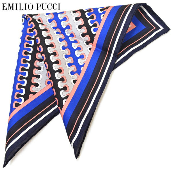 シルク(ポケットチーフ） ポケットチーフ エミリオプッチ メンズ EMILIO PUCCI プッチ柄シルクポケットチーフ(サイズ32×32cm)eep19w145 ネイビー