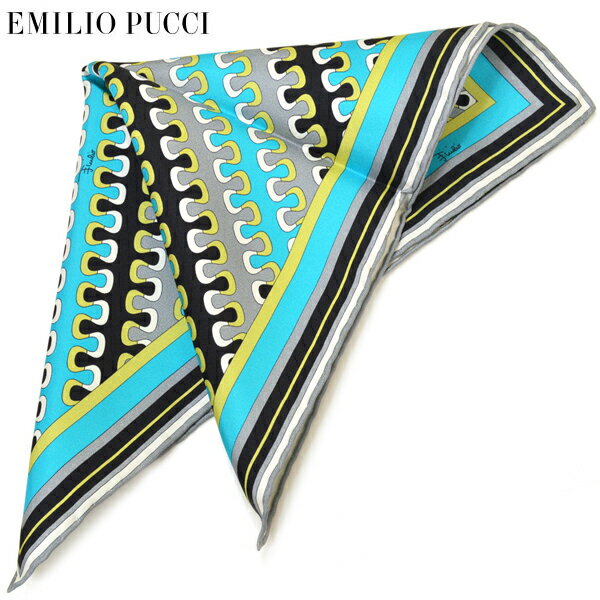 ポケットチーフ エミリオプッチ メンズ EMILIO PUCCI プッチ柄シルクポケットチーフ(サイズ32×32cm)eep19w148 グレー