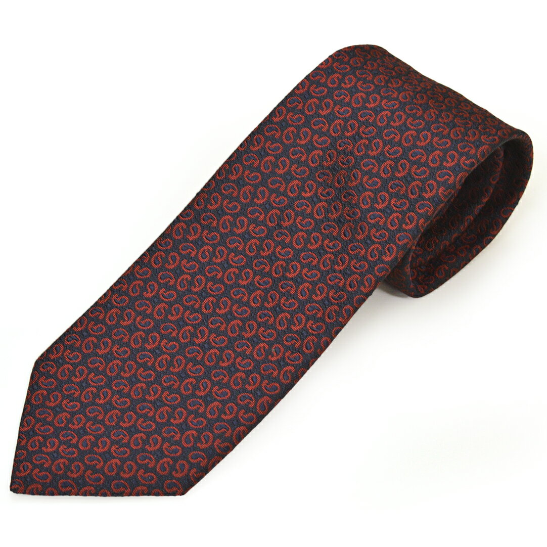 Zegna ゼニア ネクタイ メンズ ペイズリー柄シルクネクタイ(サイズ剣幅8cm)eez23s004 Z5D03T-BU1 RED レッド