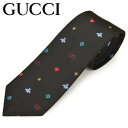 ネクタイ グッチ メンズ GUCCI シンボルズ モチーフ柄 シルク ナロータイ(サイズ剣幅7cm)egc19w012 571819-1000 ブラック