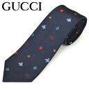 ネクタイ グッチ メンズ GUCCI シンボルズ モチーフ柄 シルク ナロータイ(サイズ剣幅7cm)egc19w013 571819-4100 ネイビー