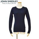 JOHN SMEDLEY ジョンスメドレー レディース クルーネック長袖ニットセーター/GERANIUM「SLIM FIT」 サイズ/S/M/L/ ejd16w507 20JM16A6：ネイビー