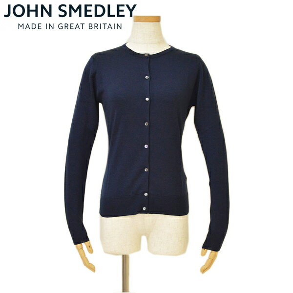 ジョンスメドレー カーディガン レディース JOHN SMEDLEY ジョンスメドレー レディース クルーネック長袖ニットカーディガン/PANSY「SLIM FIT」 サイズ/S/M/L/ ejd16w510 20JM16A4：ネイビー