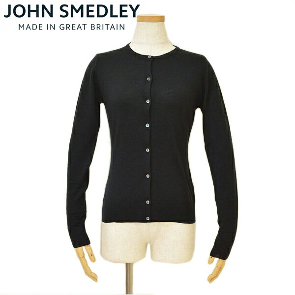 ジョンスメドレー カーディガン レディース JOHN SMEDLEY ジョンスメドレー レディース クルーネック長袖ニットカーディガン/PANSY「SLIM FIT」 サイズ/S/M/L/ ejd16w511 20JM16A4：ブラック