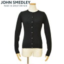 JOHN SMEDLEY ジョンスメドレー レディース クルーネック長袖ニットカーディガン/PANSY「SLIM FIT」 サイズ/S/M/L/ ejd16w511 20JM16A4：ブラック