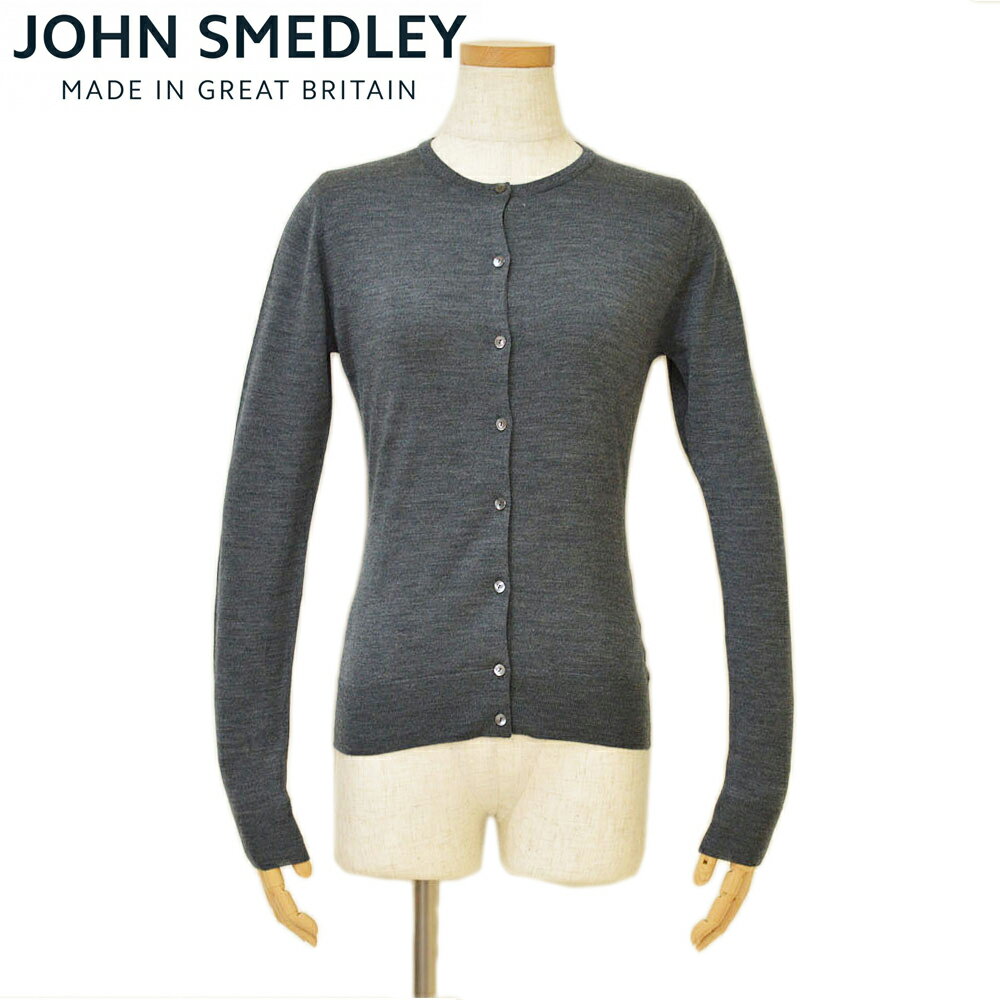 ジョンスメドレー カーディガン レディース JOHN SMEDLEY ジョンスメドレー レディース クルーネック長袖ニットカーディガン/PANSY「SLIM FIT」 サイズ/S/M/L/ ejd16w512 20JM16A4：チャコールグレー