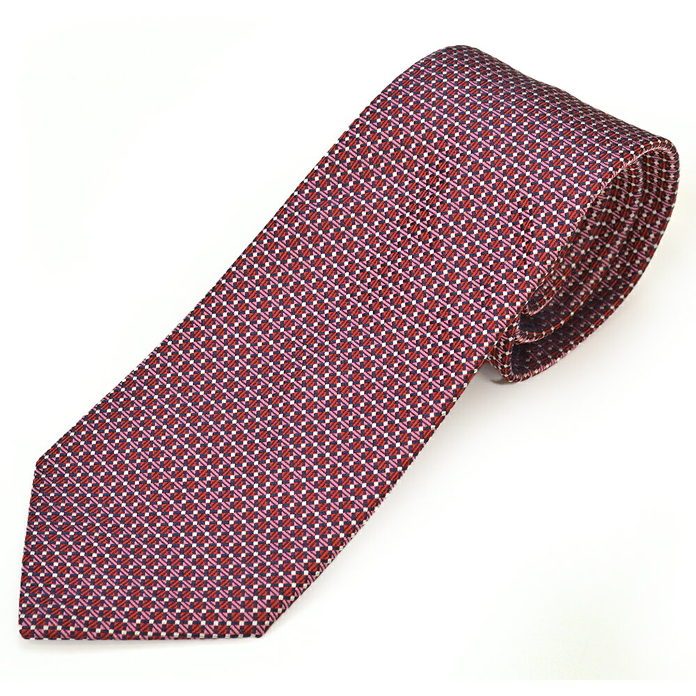 LANVIN ランバン ネクタイ ブランドシルクネクタイ(サイズ剣幅8cm)elv23w020 3103-3 RED/PINK レッド