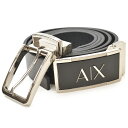 アルマーニ ベルト（メンズ） ARMANI EXCHANGE アルマーニエクスチェンジ リバーシブルレザーベルト バックル2種類 サイズ調整可能 eax22w201 951250 CC890 43020 BLACK/NAVY ブラック/ネイビー