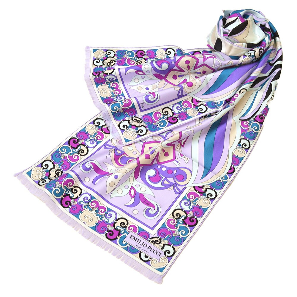 EMILIO PUCCI エミリオプッチ レディース プッチ柄ストール(サイズ180cm/35cm)eep058 X620 102 PURPLE パープル